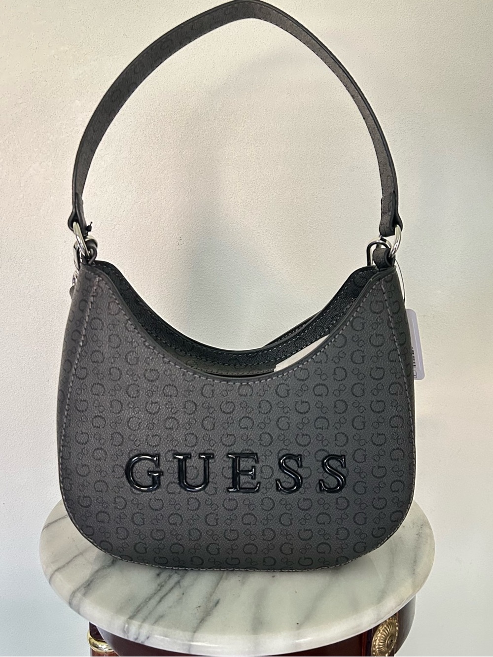 GUESS Black Logo Hobo Bag